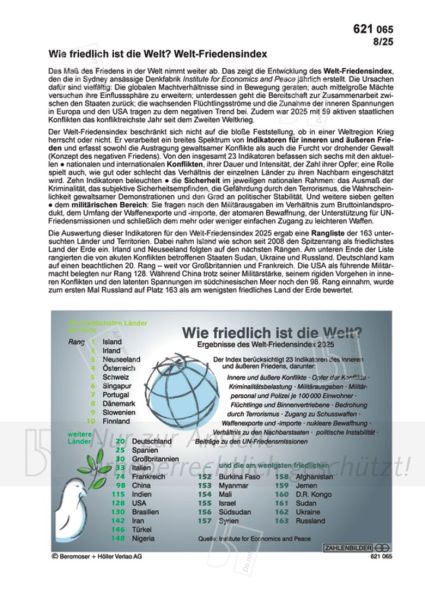 Wie friedlich ist die Welt? Welt-Friedensindex