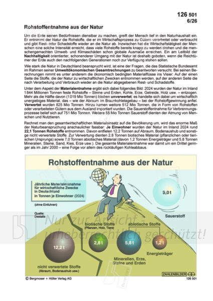 Rohstoffentnahme aus der Natur