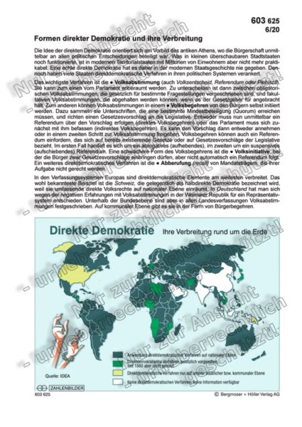 Formen Direkter Demokratie Und Ihre Verbreitung Landergruppen International Welt Zahlenbilder