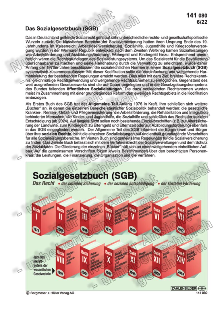 Das Sozialgesetzbuch | Sozialpolitik | Politik | Deutschland | Zahlenbilder