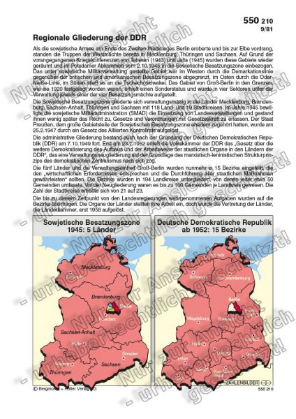 Sowjetische Besatzungszone 1945/Deutsche Demokratische Republik seit 1952