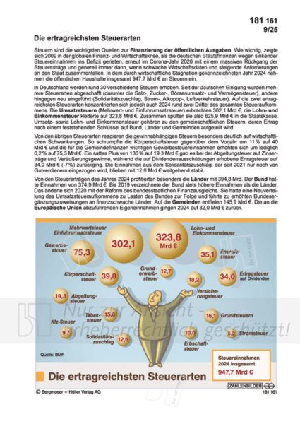 Die ertragreichsten Steuerarten