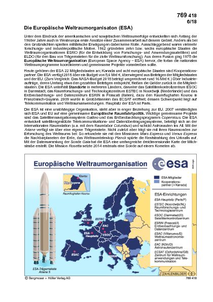 ESA - Europäische Raumfahrtagentur