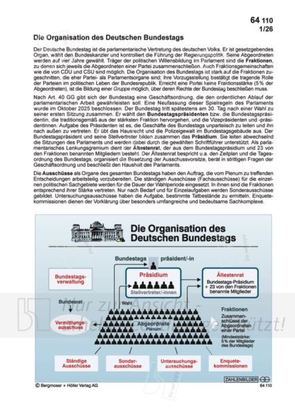 Die Organisation des Deutschen Bundestags