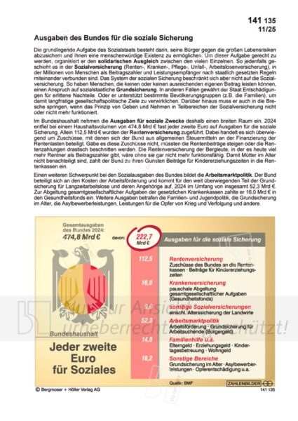 Ausgaben des Bundes für die soziale Sicherung