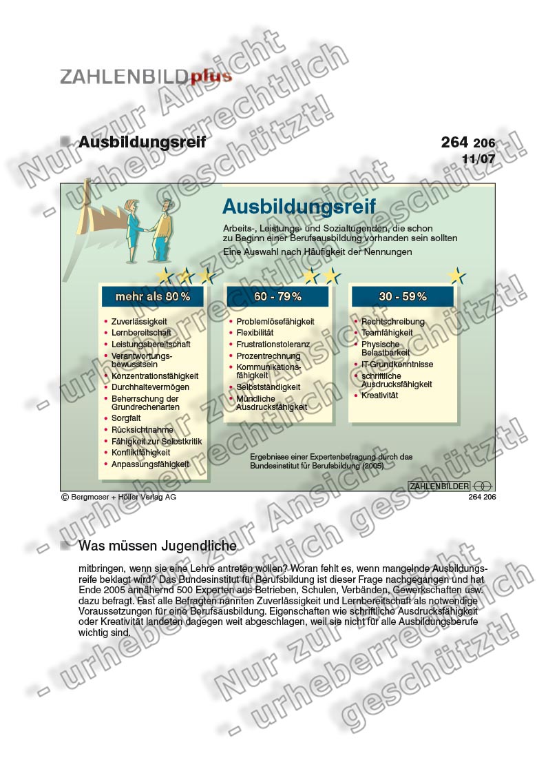 Ausbildungsreif Arbeitsmarkt, Arbeitsschutz Wirtschaft