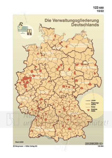 Die Verwaltungsgliederung Deutschlands (Karte)