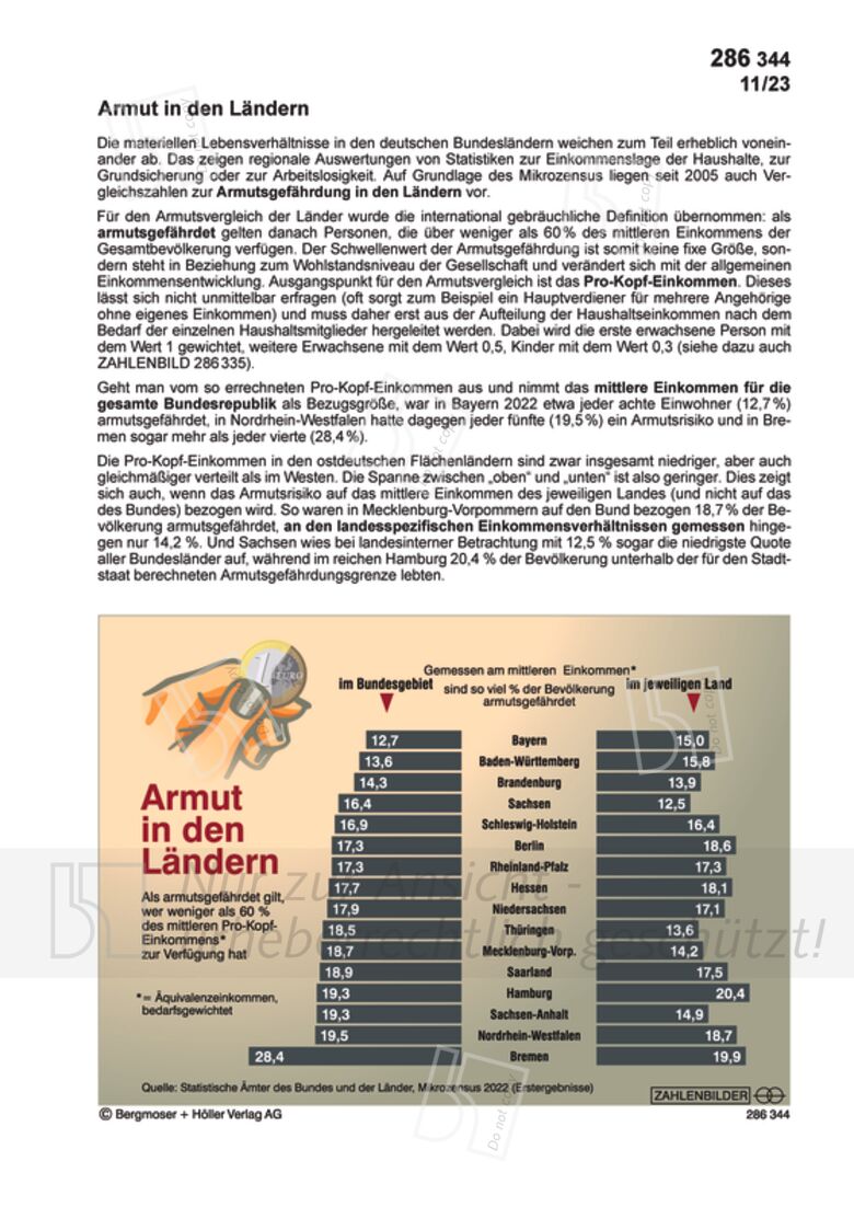 Armut In Den Ländern | Einkommen, Verbrauch Und Preise | Wirtschaft ...