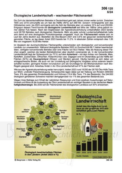 Ökologische Landwirtschaft - wachsender Flächenanteil